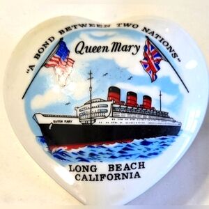 Vintage Phil Papel Imports Queen Mary Ship Long Beach California trinket box